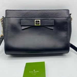 Kate Spade Montford Park Angelica Smooth Satchel Leather Handbag Purse Black